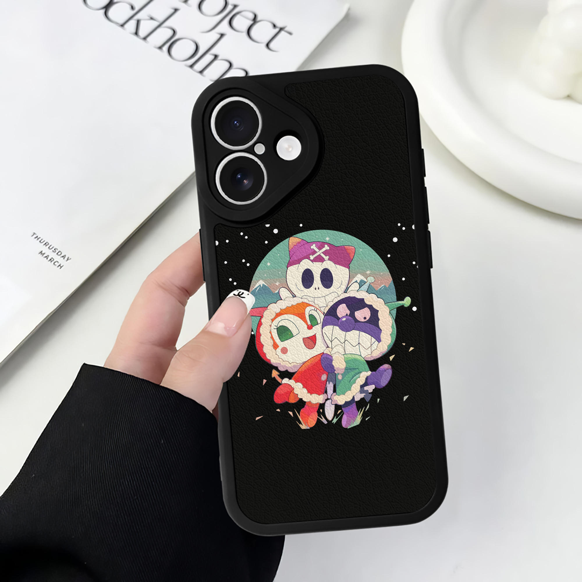 （画像用） アンパンマン Anpanman 【iPhone 16シリーズ対応】シリコンスマホケース（レザー調） 材質：シリコン